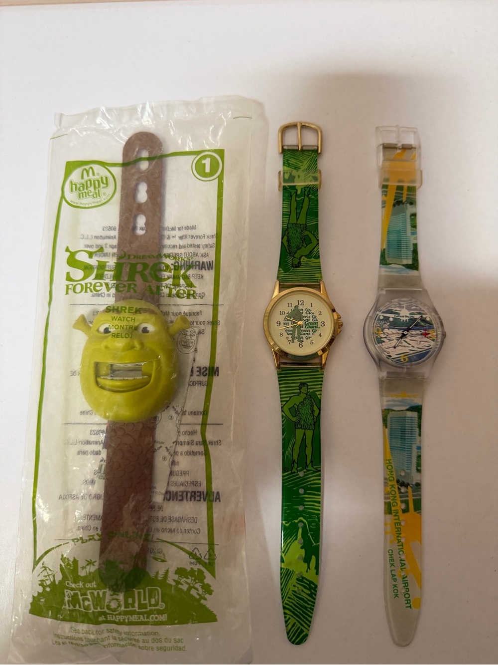 Shrek, Green Giant, Cathay Pacific Novelty Wristwatches